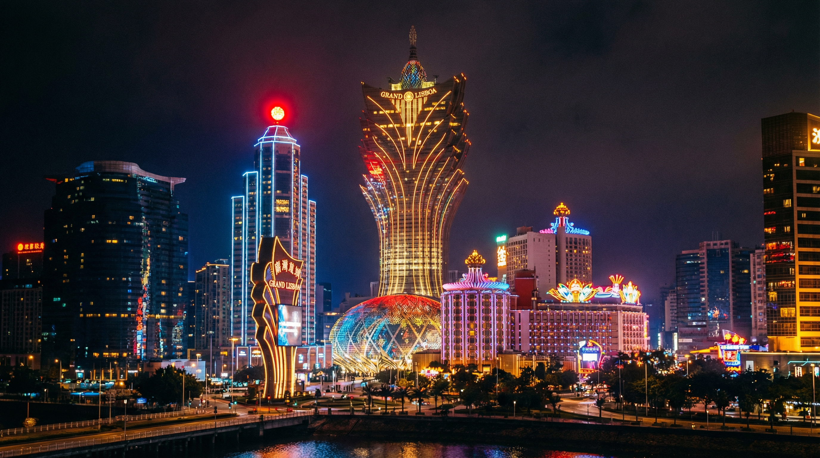 澳门赌场 - 澳门地标建筑夜景